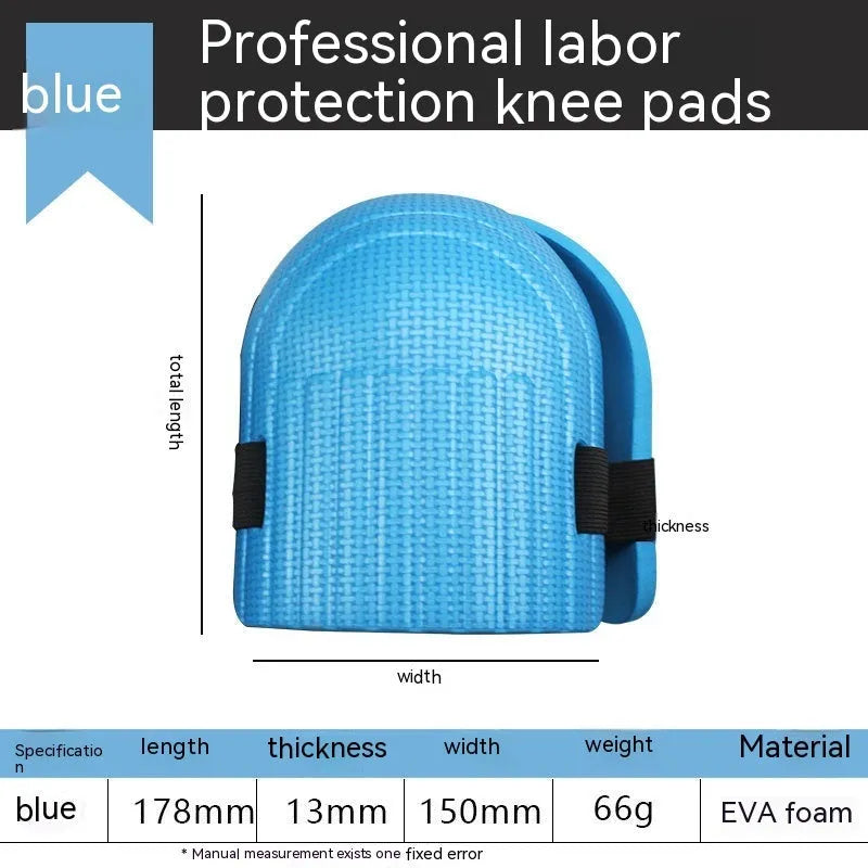 A pair of EVA foam knee pads in various colours, suitable for construction and DIY kneeling tasks.