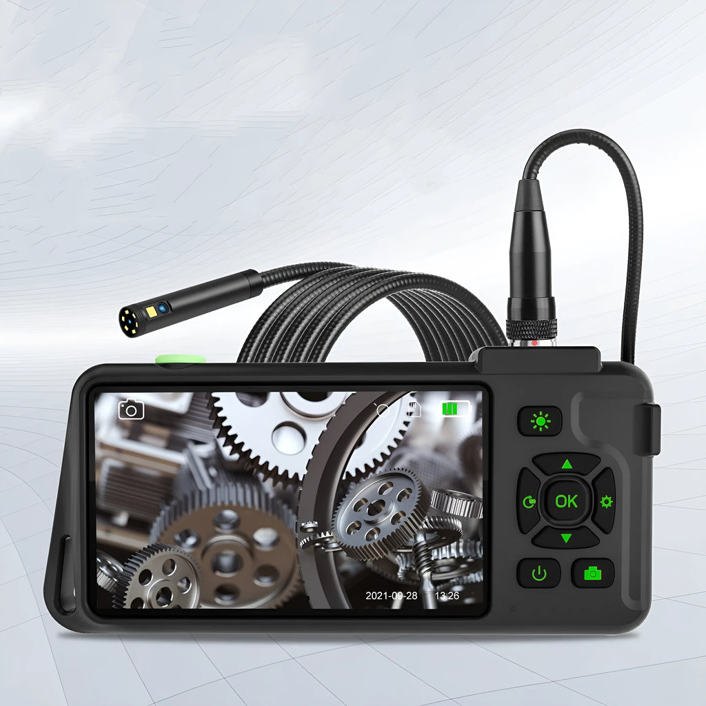 Handheld industrial endoscope with 4.5-inch screen and 5.5mm camera on a 1-metre cable