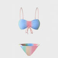 Women's lace-up bikini swimsuit with adjustable front in triangle fashion style