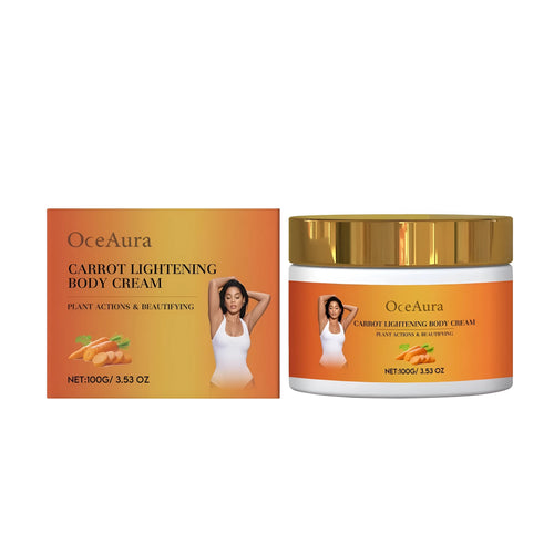 Carrot Lightening Body Cream pump bottle with Vitamin C and botanical oils, 100g.