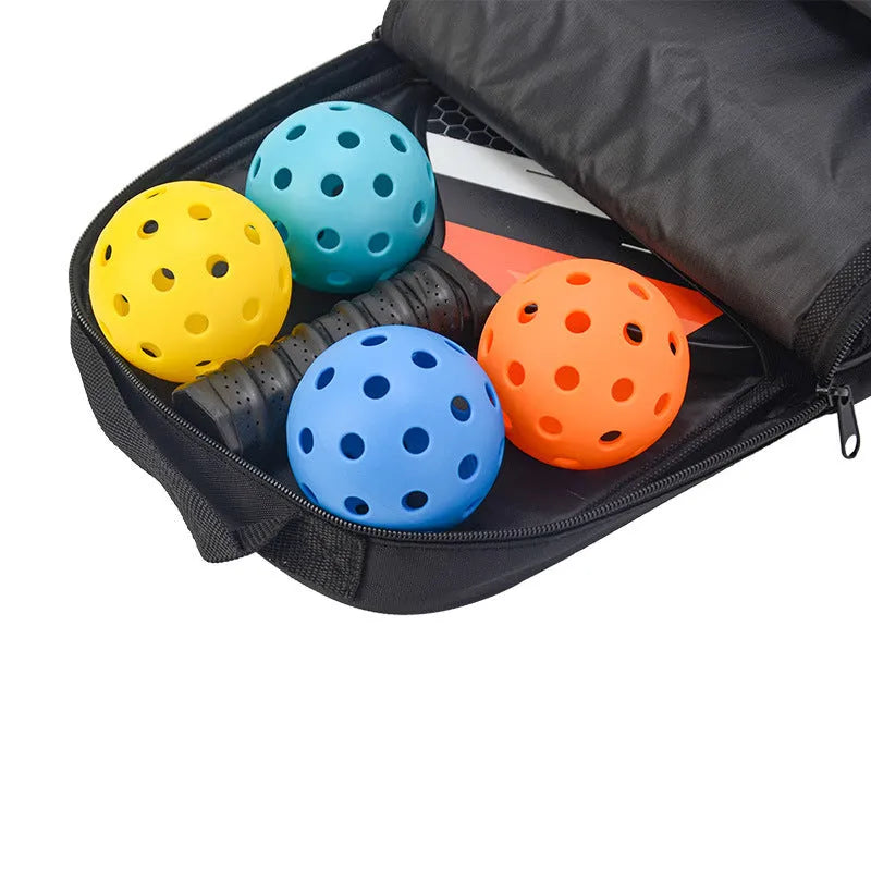 Gray or black racket bag 45x25x5cm with cationic fabric holds two bats and four balls