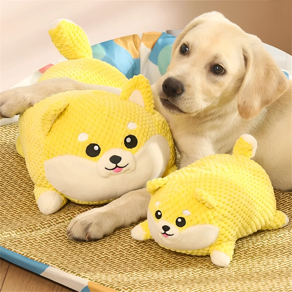 Plush dog calming toy squeaky pillow teeth cleaning large medium size