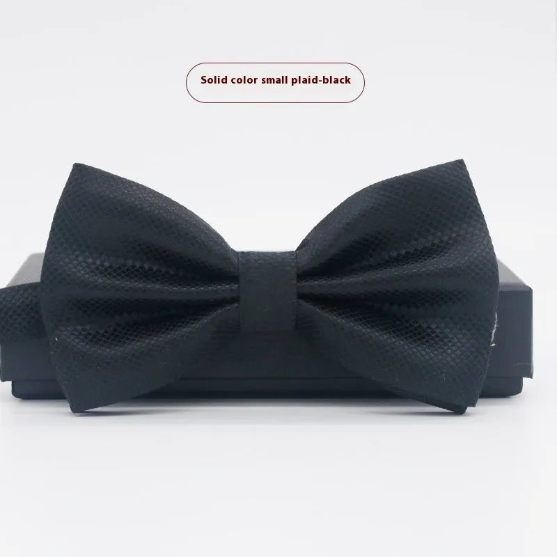 Solid colour flat head polyester bow tie for formal wear and weddings