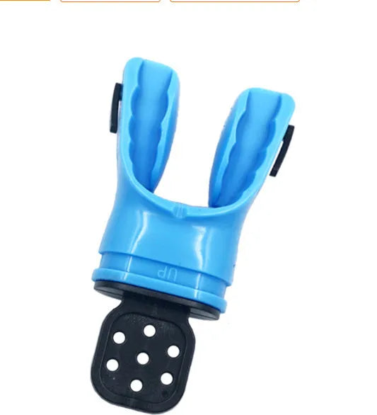 Edible silicone diving mouthpiece, 110mm long, shown in various colours including transparent and solid options.