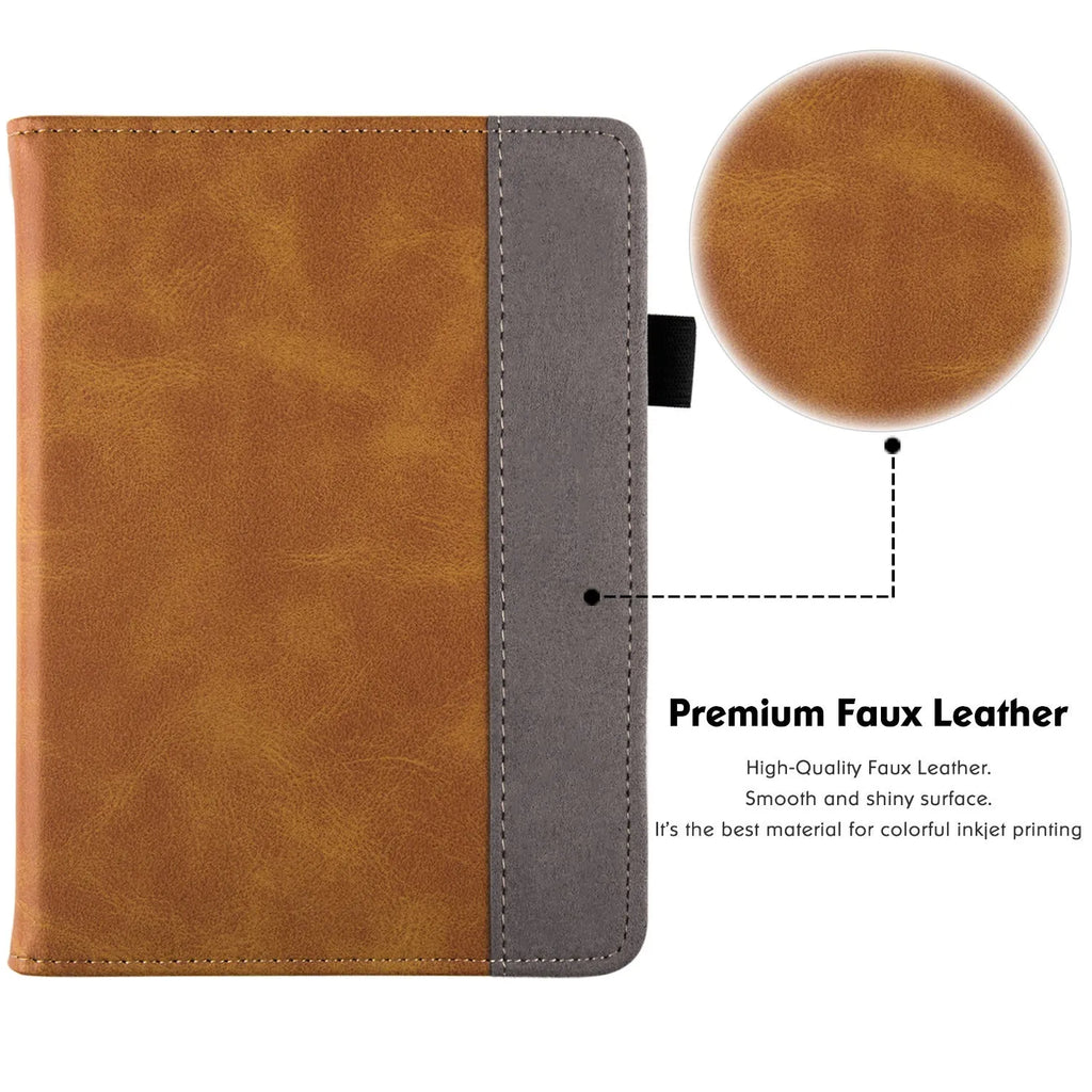 Kindle Paperwhite 11 leather case with wrist splint bracket in various colour options