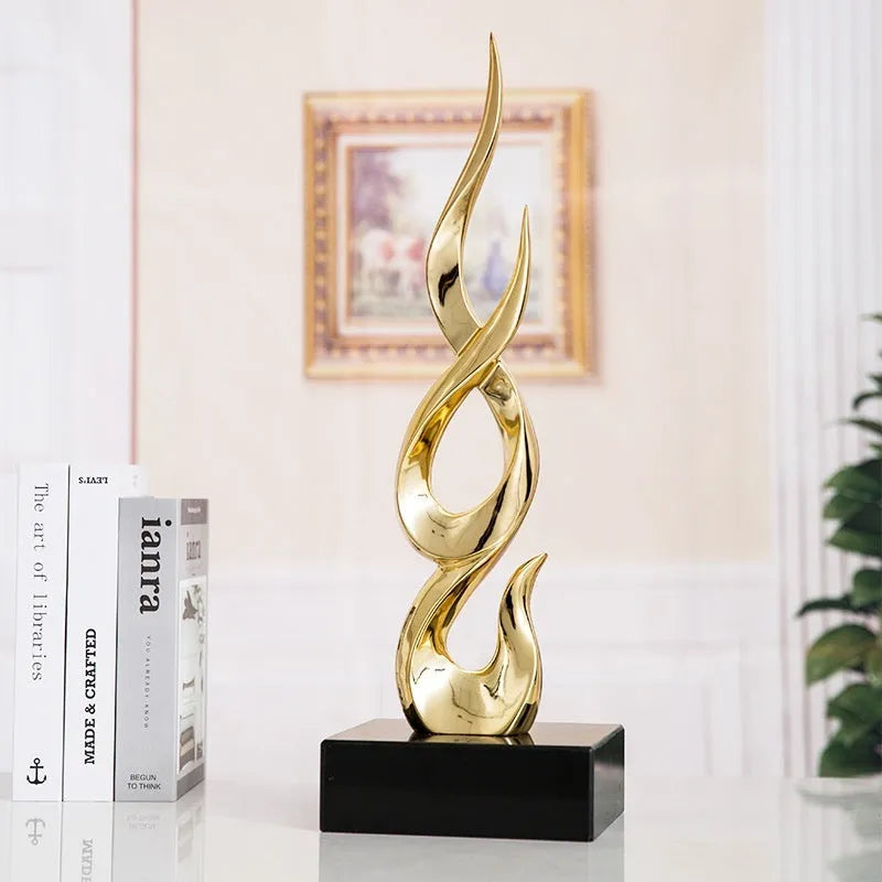 Handmade high-rise resin festival decoration ornament in bright gold colour