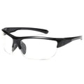 Men's semi-frameless windproof cycling sunglasses in Bright Black Blue Mercury colour