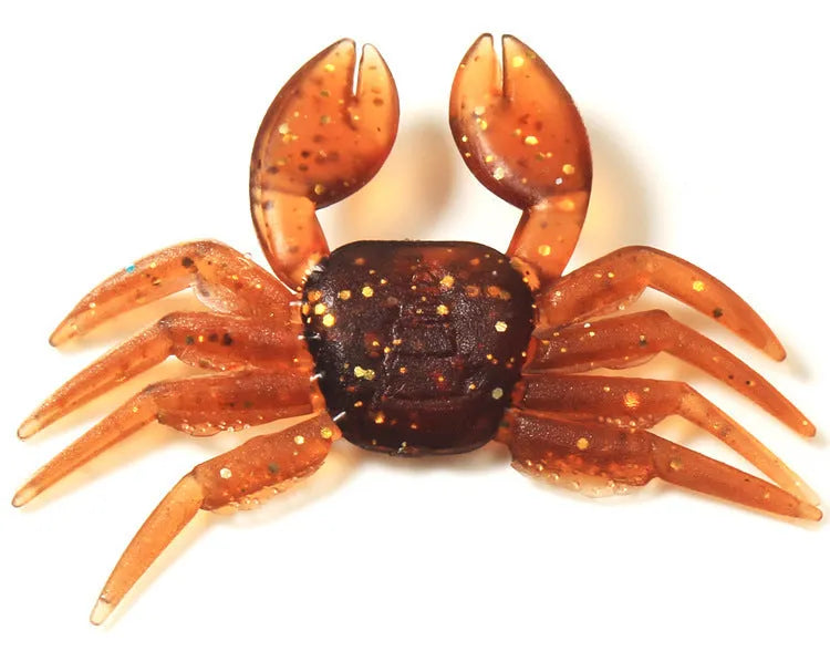 8cm PVC soft crab fishing lure in brown and red colour variations