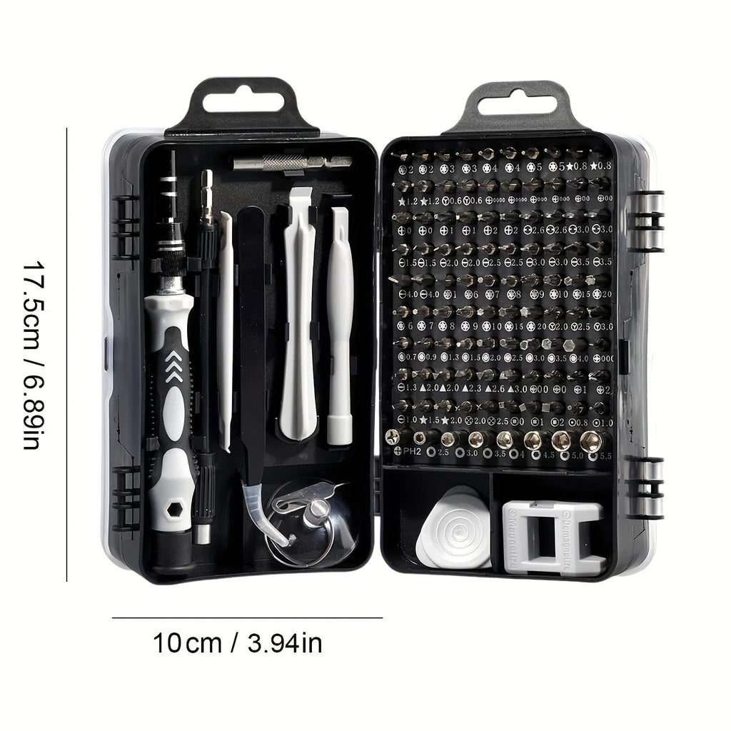Screwdriver tool set 115 in one B with carbon steel cutter head, 45 steel PR cutter bar and 90mm cutter bar length