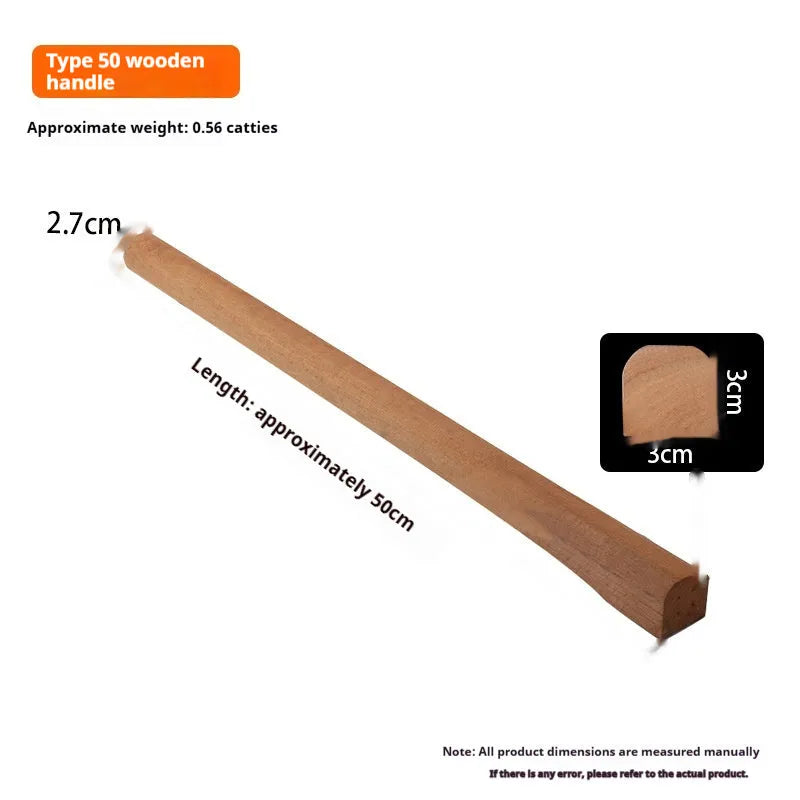 Locust wood replacement handles for axes, hoes, and sickles in various lengths on a neutral background.
