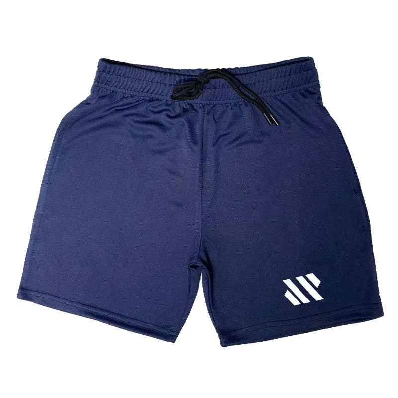 Metal silk fabric sports shorts in loose running style on a hanger, shown in army green colour.