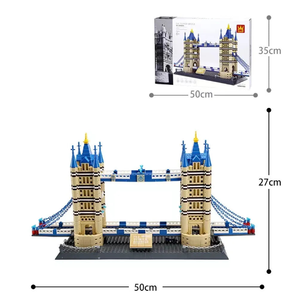 Wange building blocks set with over 800 ABS plastic pieces for landmark construction