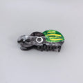 Handmade cellulose acetate beetle hair grip with cartoon caterpillar design in green, orange, or white colour options