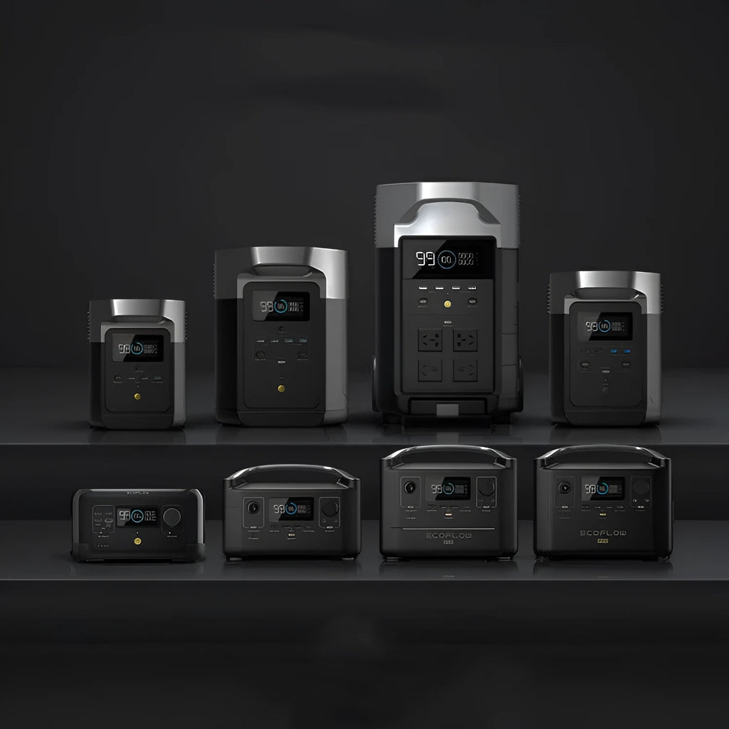 Rui Pro 720Wh portable power station with LCD screen and multiple output ports on a black casing.
