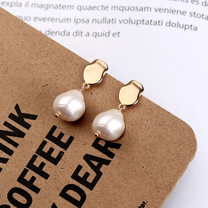 925 sterling silver baroque pearl earrings rose gold finish with gem inlay