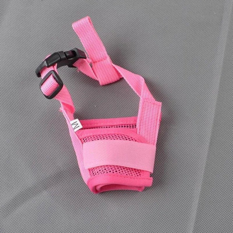 Adjustable plastic dog muzzle in basket design available in multiple colours for safety and behavioural control
