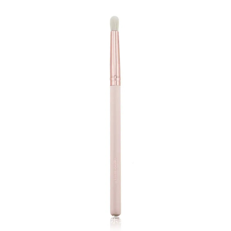 26 pink-handled makeup brushes with wool bristles in a PU travel case