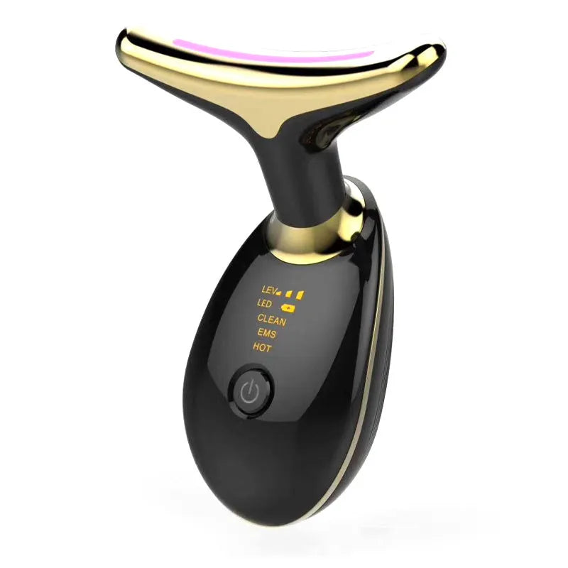 EMS thermal neck lifting massager device with LED lights, model ES-1081, on a white background.