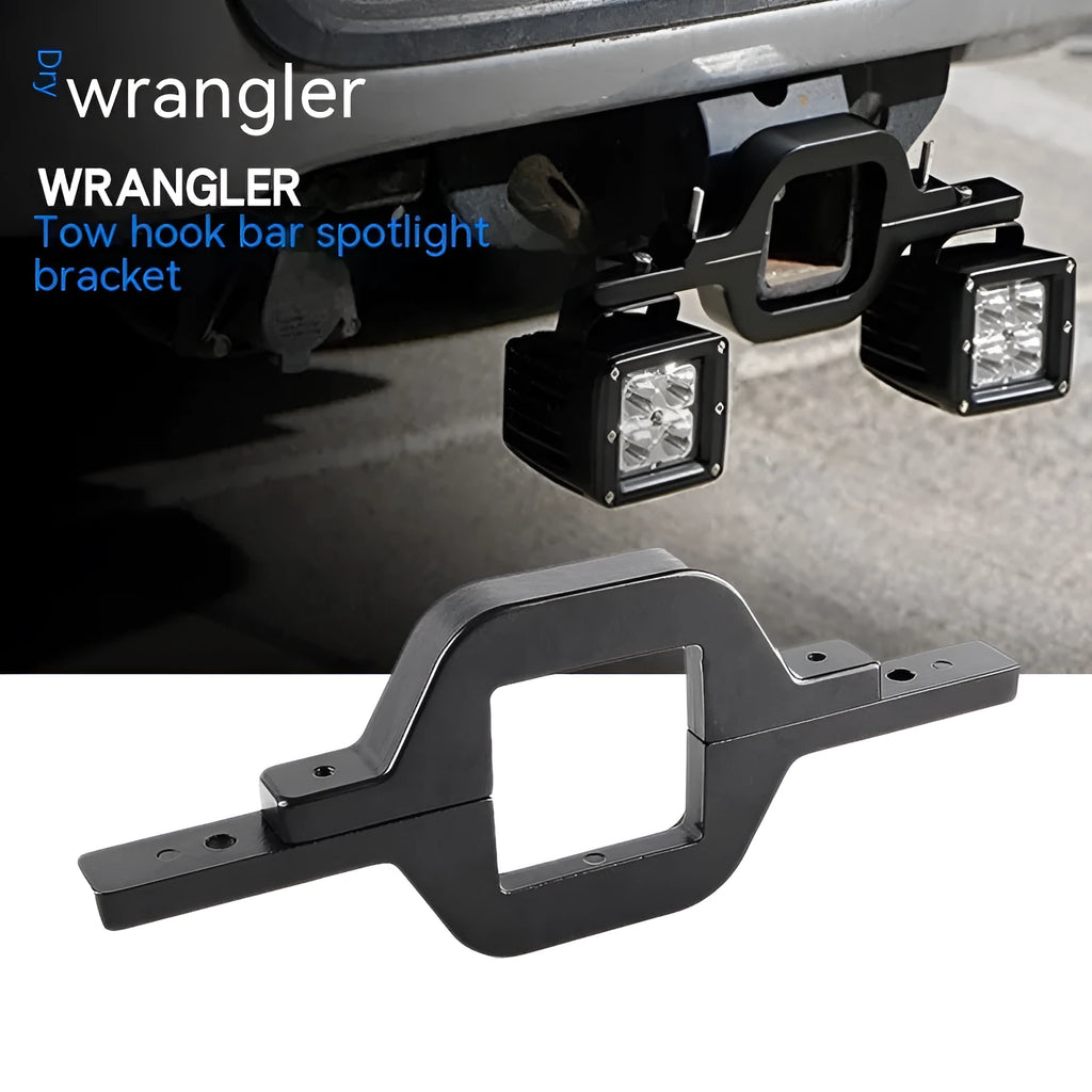 Black aluminium alloy LED work light mounting bracket for Jeep Wrangler off-road vehicles