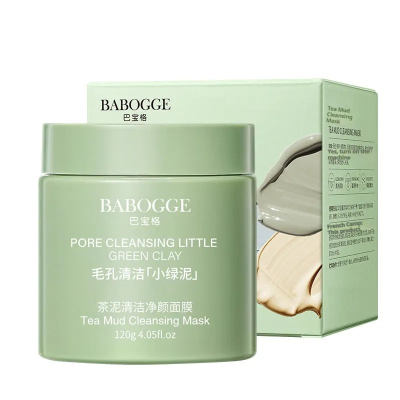 Jar of Tea Mud Clay Mask 120g for deep cleansing facial skin care