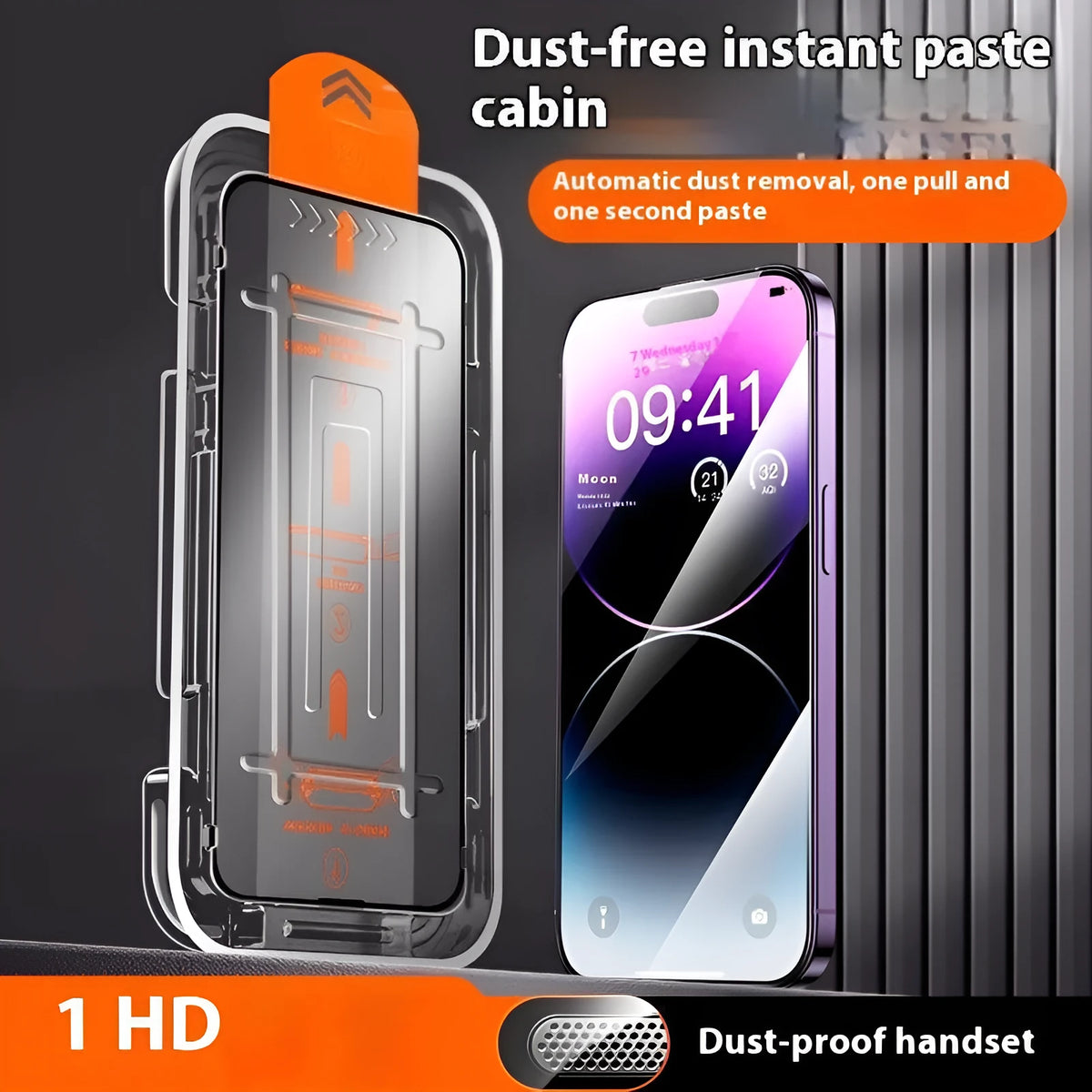 Tempered glass phone film for iPhone with dust-free bin, Ultra Clear and Peep-proof options