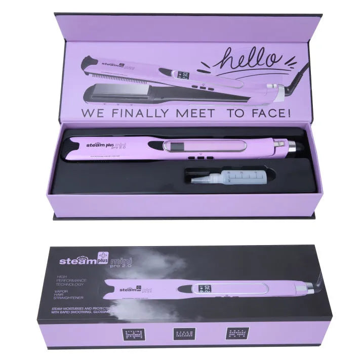 Mini steam splint spray hair straightener in champagne, purple, or rose red colours