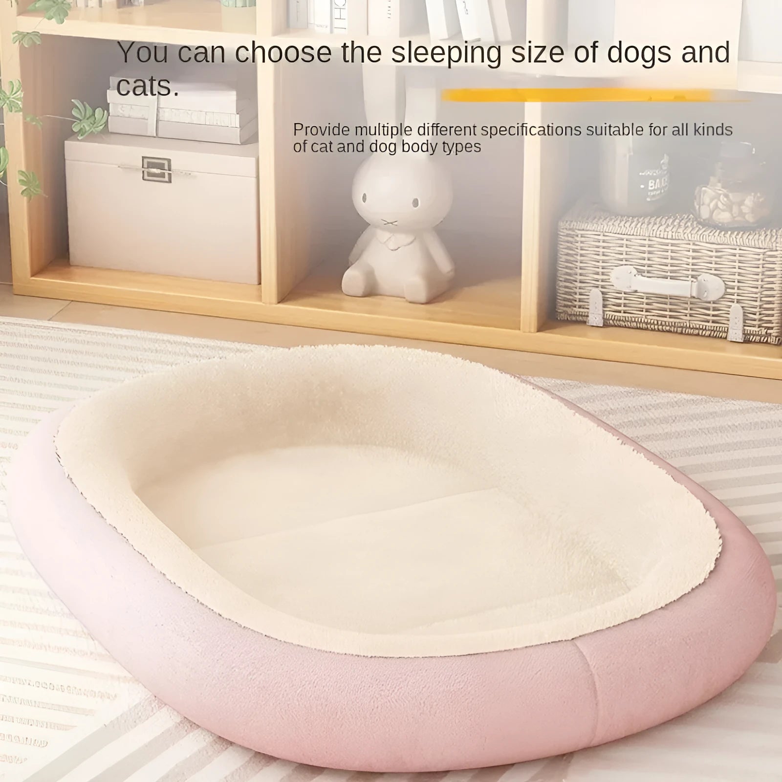 Thickened winter dog kennel house for small medium pets in grey colour, showing removable cushion and waterproof fabric.
