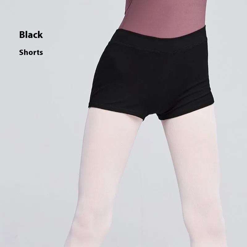Black cotton women's dance practice pants for ballet and fitness.