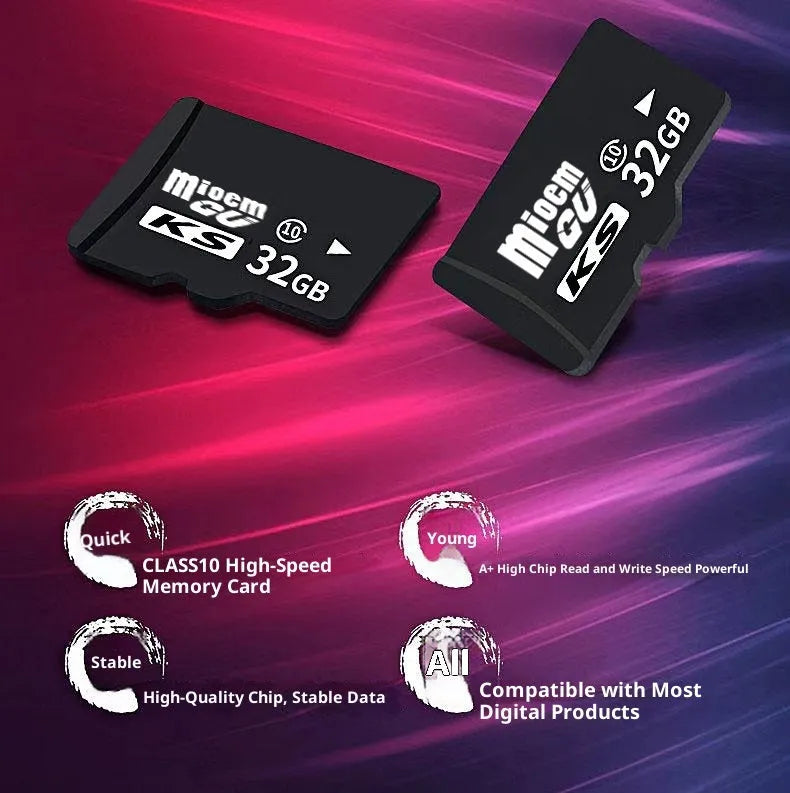 Black KS series TF memory card with C10 high-speed rating for mobile phones and cameras