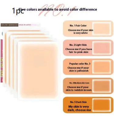 Tattoo cover patch for birthmark and tattoo concealment in six skin tone colours