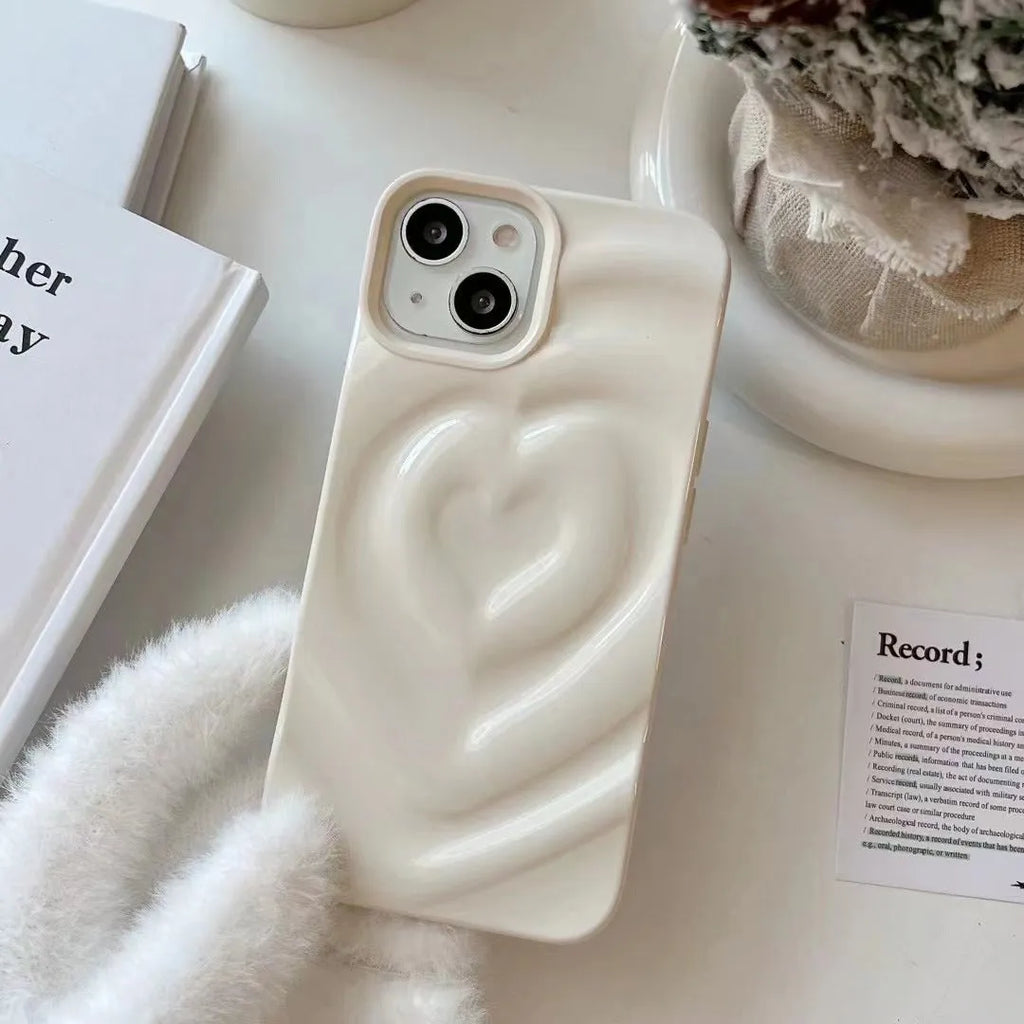 Solid colour heart phone case for iPhone XR with TPU and glass all-inclusive design, available in six colours.