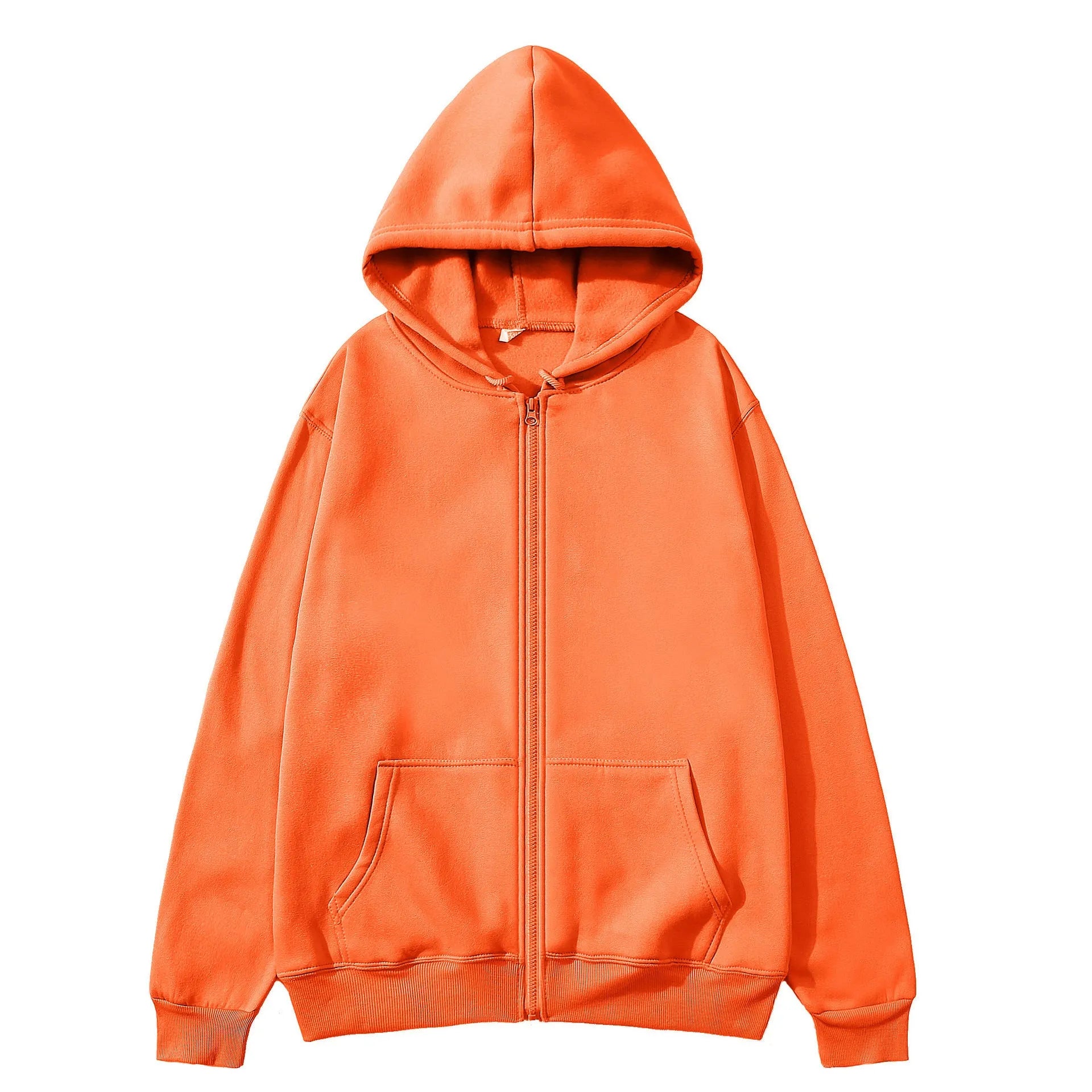 Men's solid colour loose sports zip jacket in polyester-spandex fabric showing zip front and cardigan style