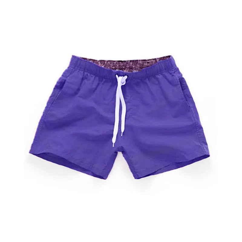 Men's straight leg polyester beach shorts in multiple colours and sizes