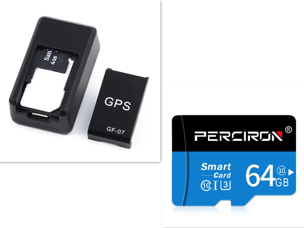 Small black magnetic GPS tracker device with USB cable for real-time vehicle and asset location tracking.