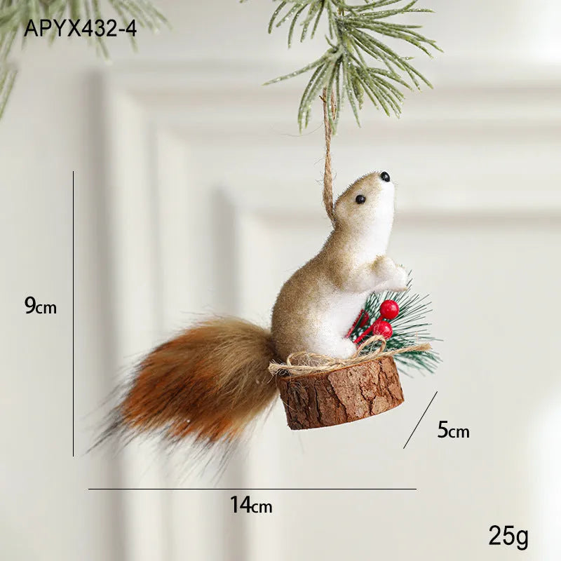 Lightweight foam squirrel pendant Christmas tree ornament in cartoon modern simple style