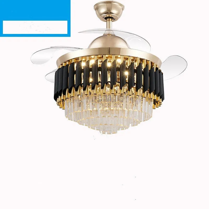 Crystal chandelier ceiling fan light with remote control in 42 or 48 inch size options