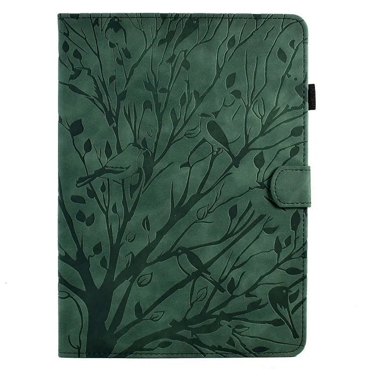 Imitation leather tablet case with folding bracket in black, green, khaki, purple colours