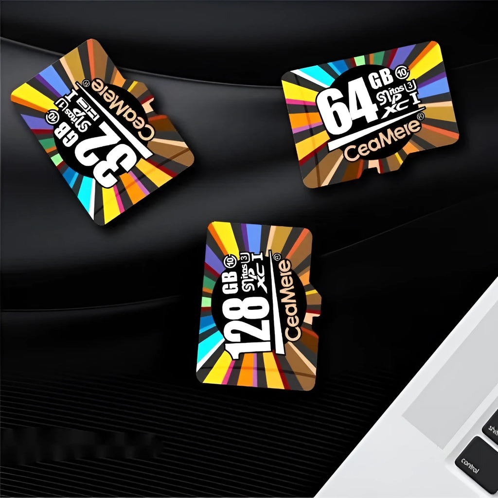 Class 10 memory card for smartphones, tablets, and dash cams, available in 8GB to 256GB capacities.