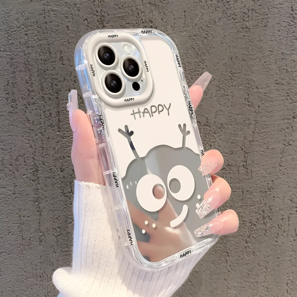 Creative white coal ball silicone phone case for iPhone fall protection, white briquette colour