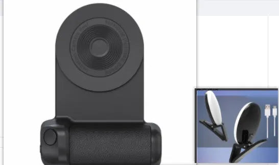 Black magnetic camera handle bracket for smartphone photography with rotatable design and ergonomic grip