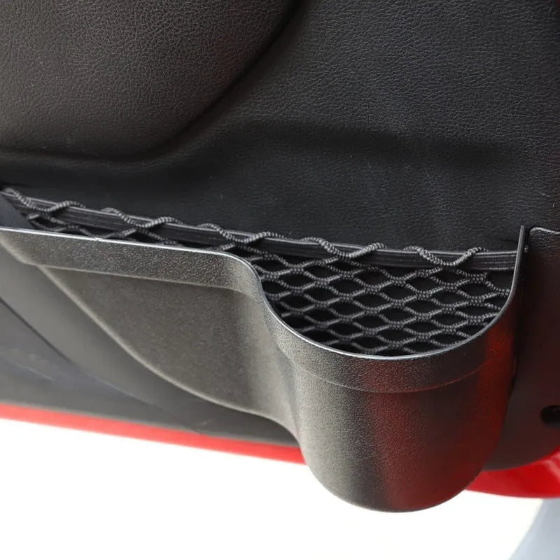 Black aluminium alloy car interior net pocket storage box for organising small vehicle items