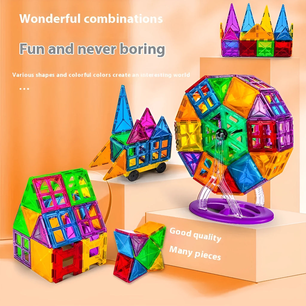 Educational plastic building blocks construction toy set with 100 or 120 pieces and storage box