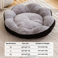 A round, thick rabbit plush cat bed with a high rim, shown in a brown gray colour, suitable for a cat to sleep in.