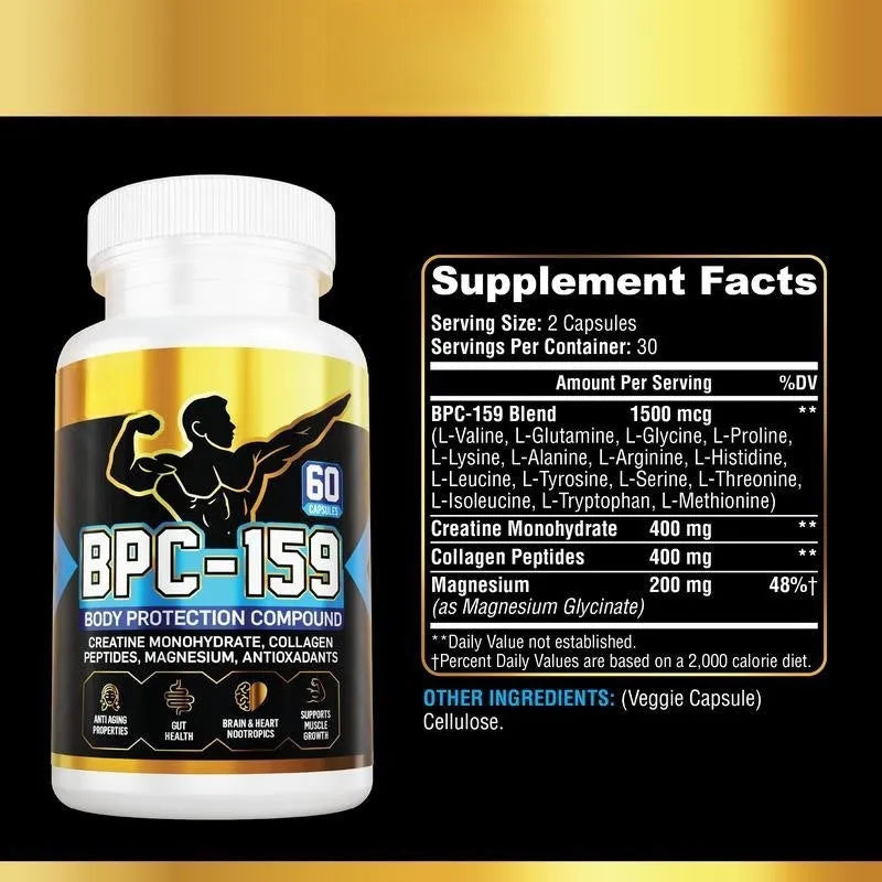 Body supplement energy capsule bottle with standard specifications suitable for any skin type