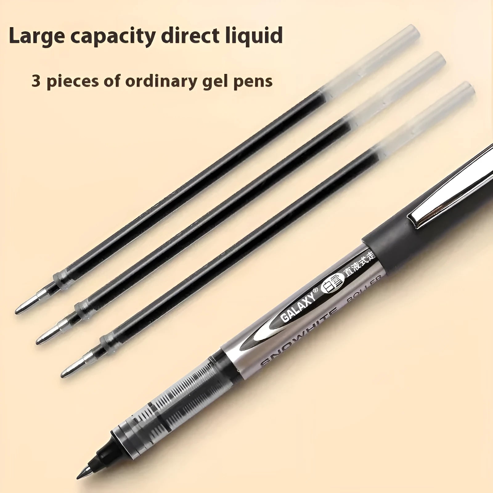 Water-based signature pen with 0.5mm fine point tip in blue ink