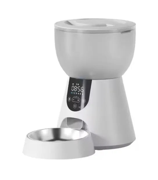 Automatic cat feeder with camera, 4L capacity, 1080P HD video and 5G WiFi, stainless steel tray, 216x350x327mm
