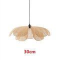 Creative handmade rattan petal chandelier bamboo ceiling lamp with LED light source natural woven design