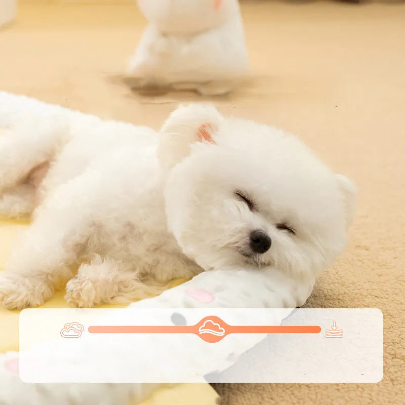 Bedsure grey waterproof orthopedic dog sofa bed on a wooden floor.