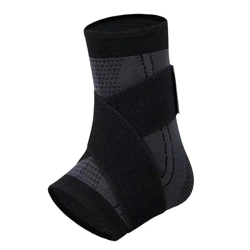 Thin summer sports ankle protector for tennis in black with elastic fabric, adult size