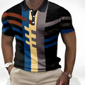 Men's retro short sleeve loose top in polyester, sizes S to 5XL, casual summer shirt